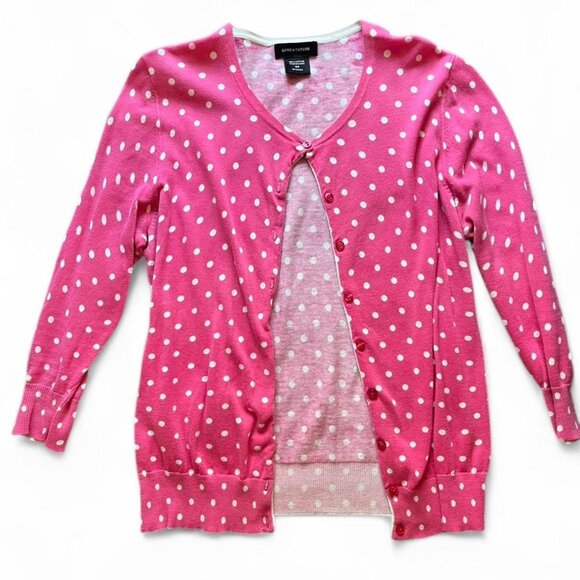 Lord & Taylor Sweaters - Vintage Pink Polka Dot Cardigan